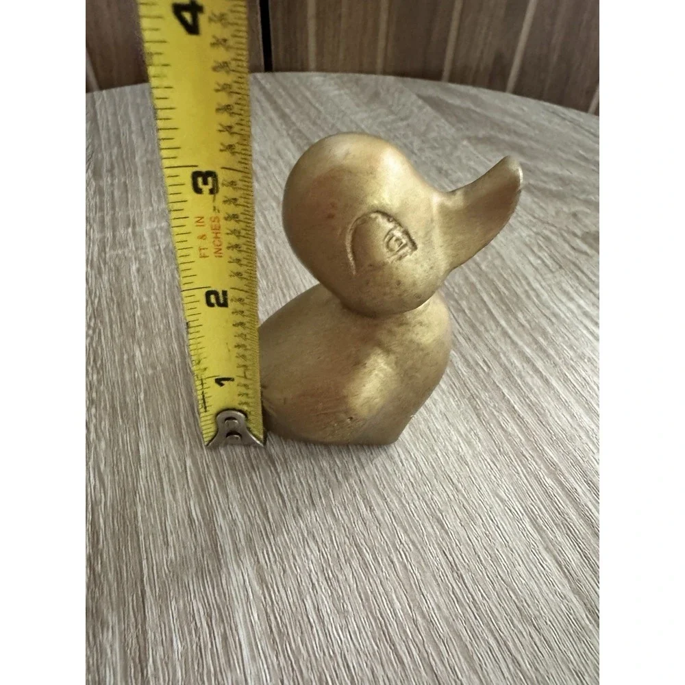 Brass Duck Duckling Figurine Paperweight Vintage